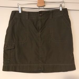 Eddie Bauer Olive Green ripstop cargo mini skirt